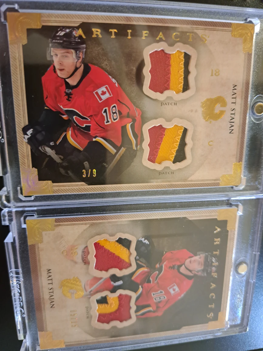 13/14 Upper Deck artifacts/Matt Stajan/golds/game worn/+bonus - photo 2
