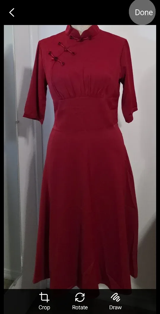 Red Cheongsam Dress - Size M