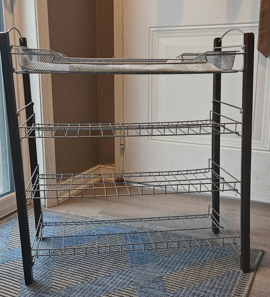 Metal and Wood Shoe Rack