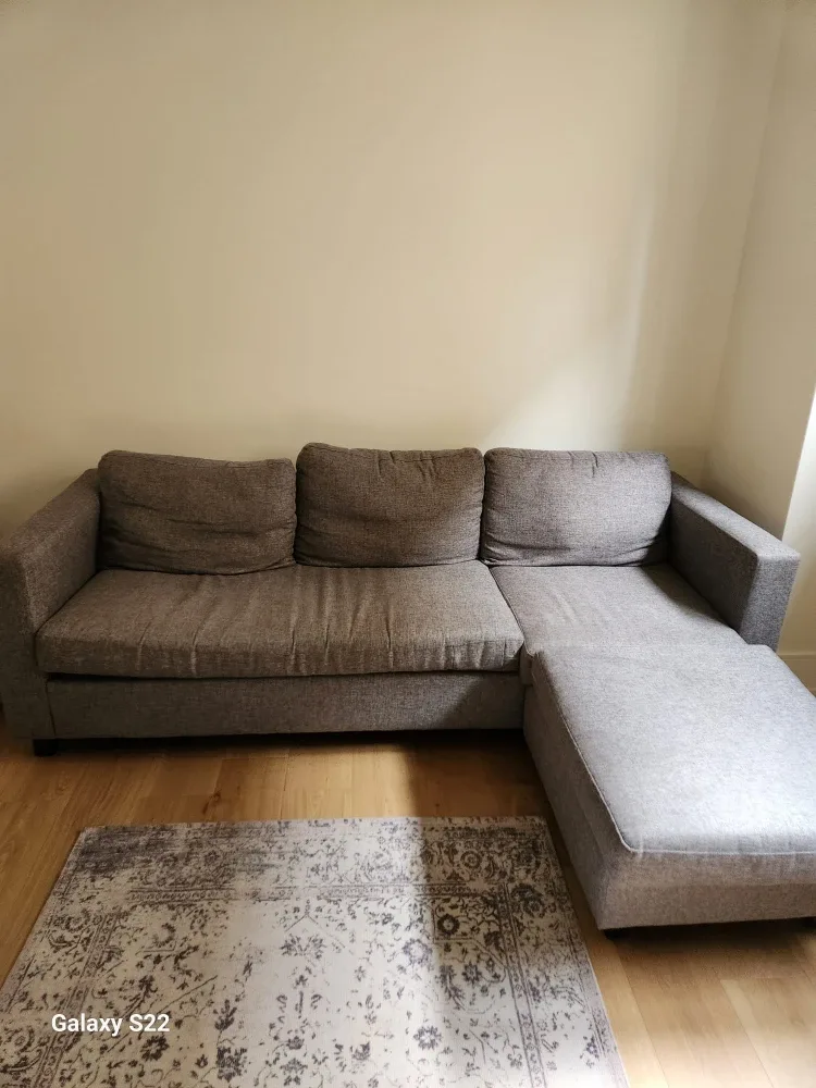 Grey Sectional Sofa with Ottoman