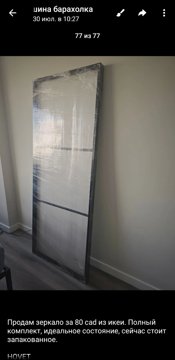 IKEA Hovet Mirror, Black, 30 3/4x77 1/8" - photo 4