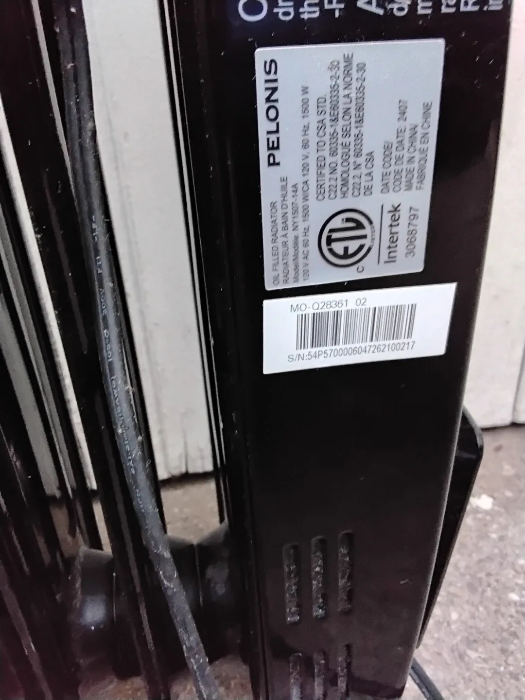 Pelonis Oil-Filled Radiator Plug-in Heater 🏡 NY1507-14A image indicator(7)