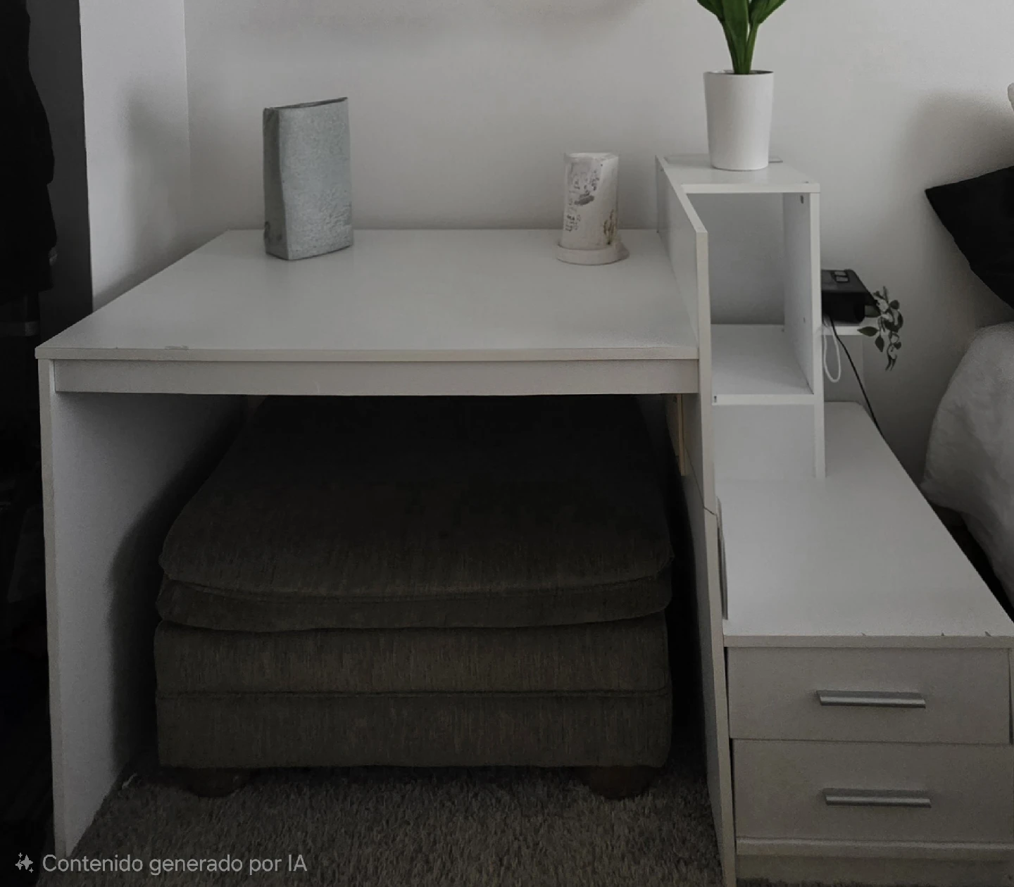 White Desk with Shelves