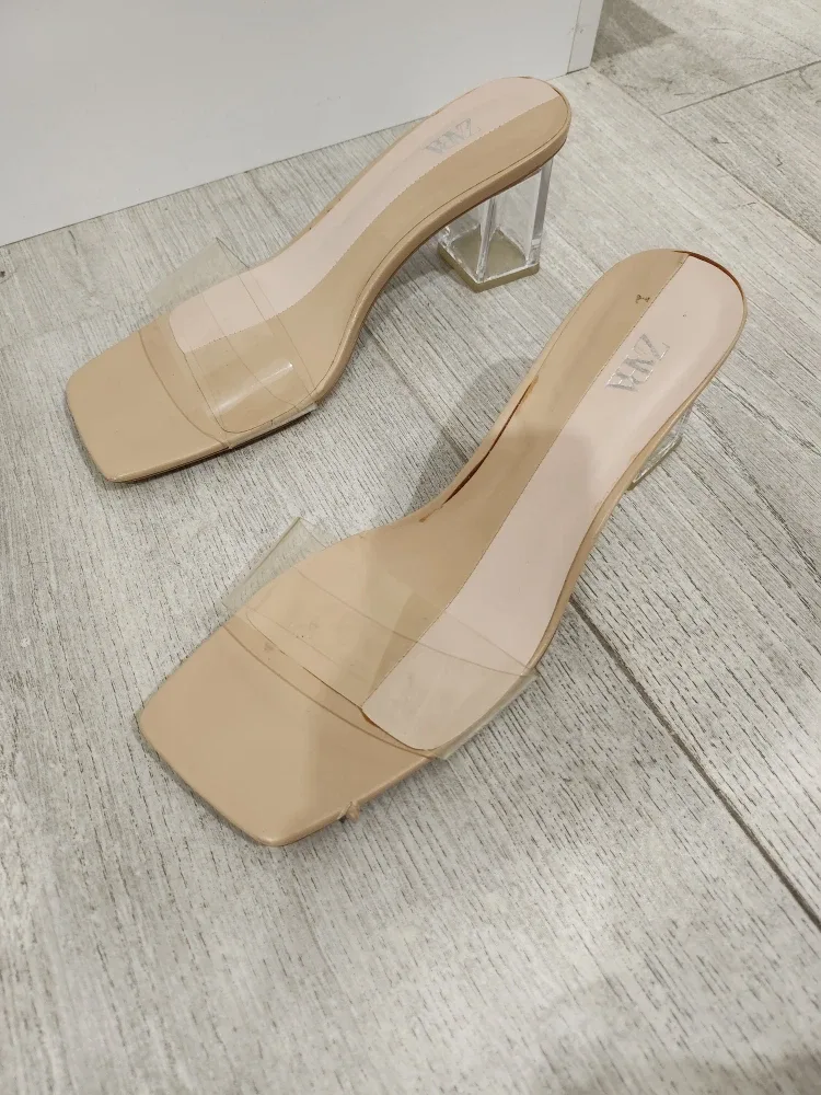 Zara Clear Heel Sandals