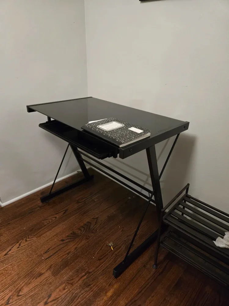 Black Glass Top Desk