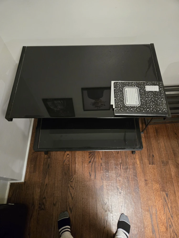 Black Glass Top Desk - photo 2