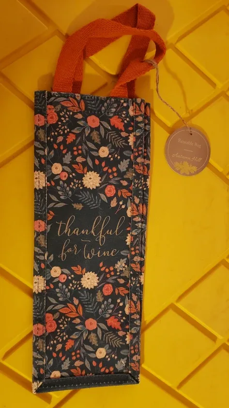Autumn Hill Floral Wine Bag - Reusable