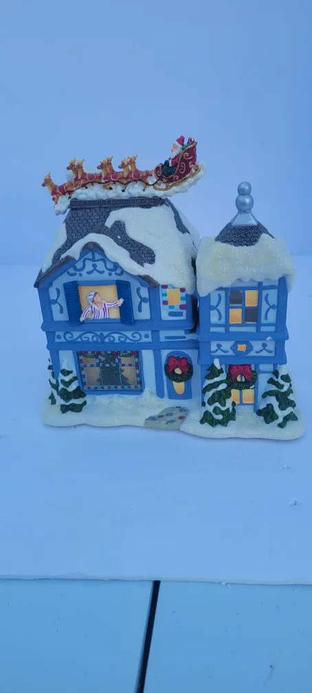 Blue Christmas Music Box Figurine