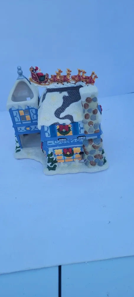 Blue Christmas Music Box Figurine image indicator(5)