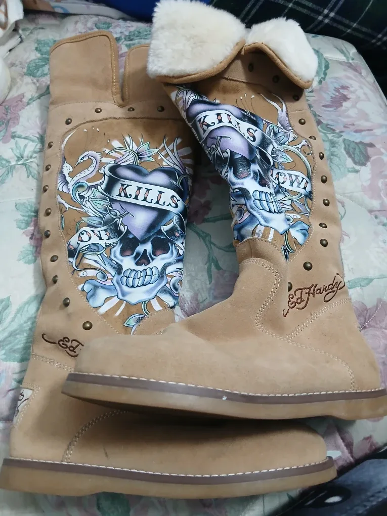 Ed Hardy Suede Boots