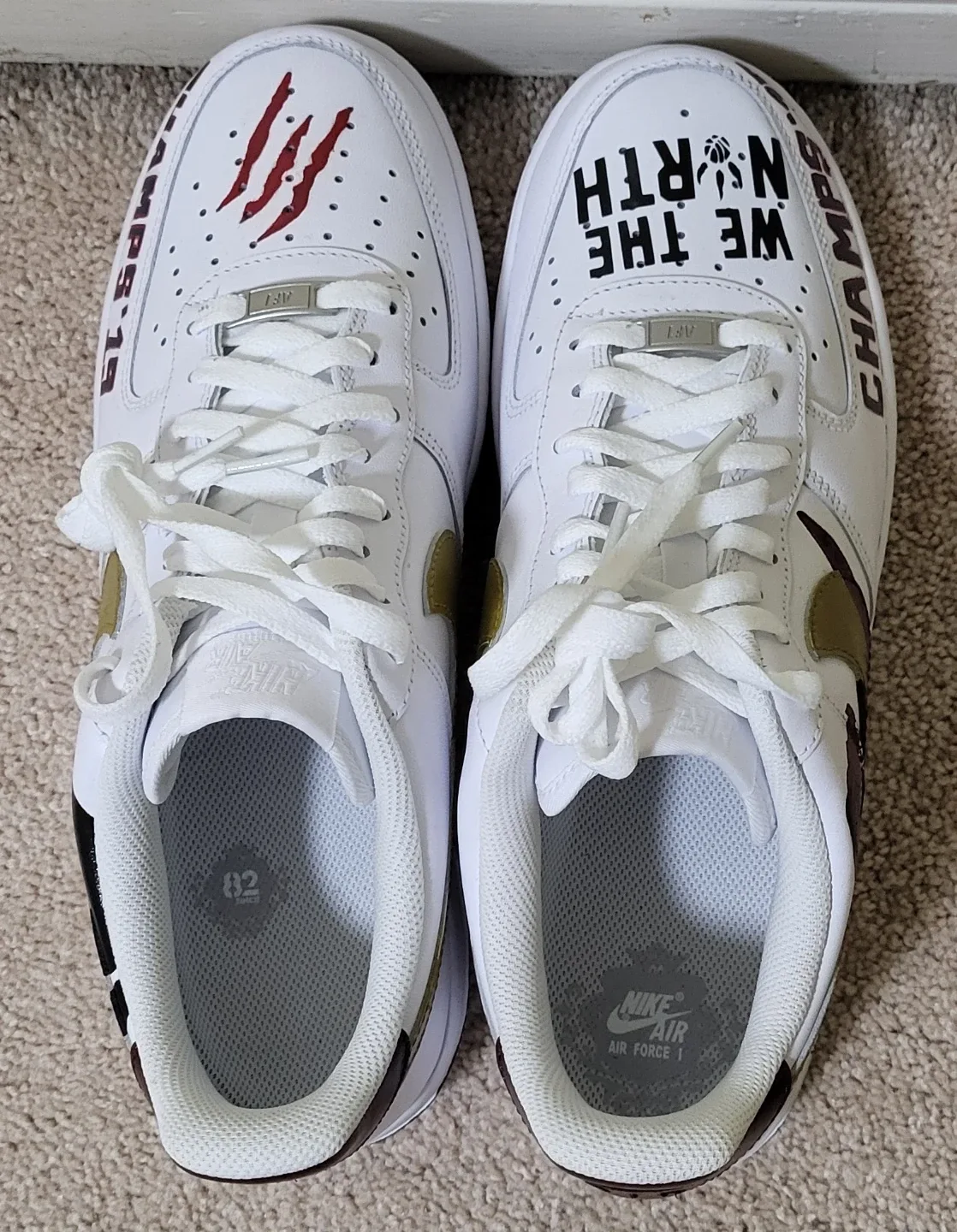 Nike Air Force 1 Custom Raptors Edition Size 11 image indicator(2)