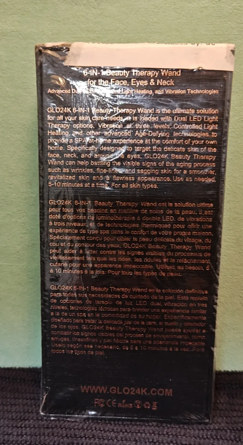 NIB GLO24K 6-IN-1 LED Beauty Therapy Wand image indicator(3)