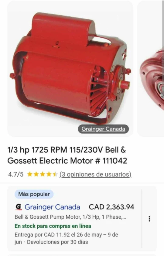 Bell & Gossett Electric Motor 1/3 hp - photo 4