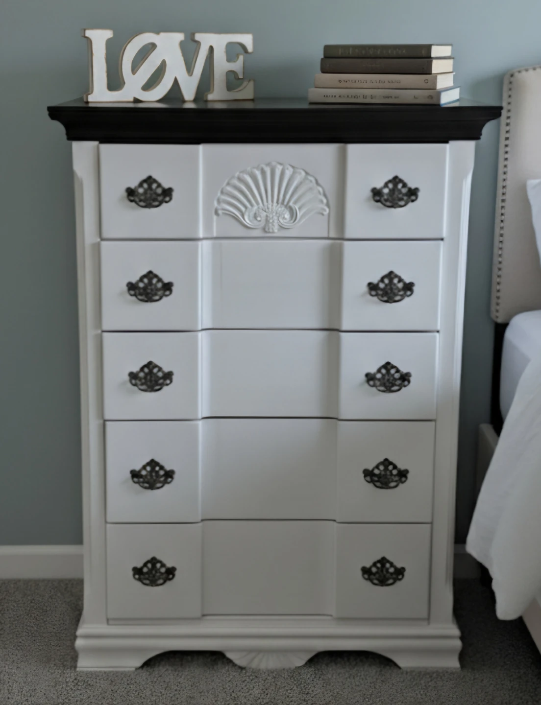Gorgeous white  and black dresser