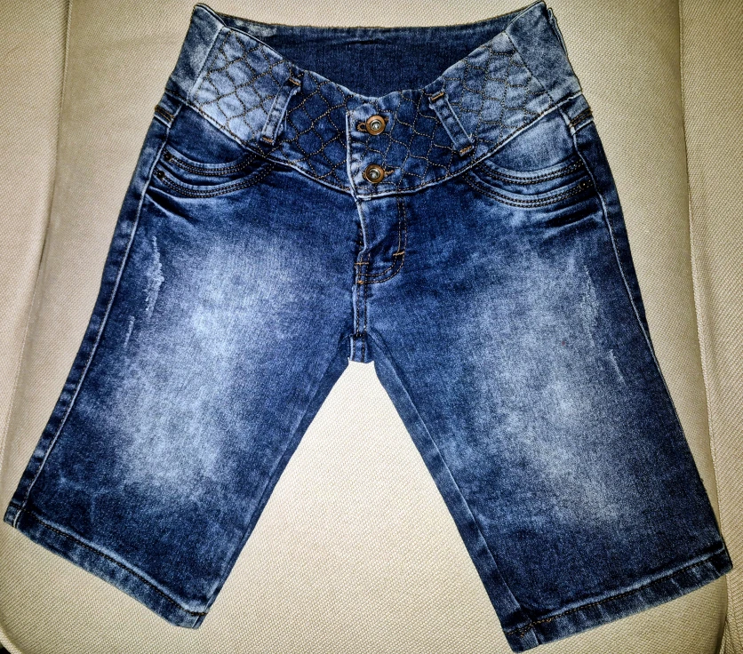 Modern blue denim shorts