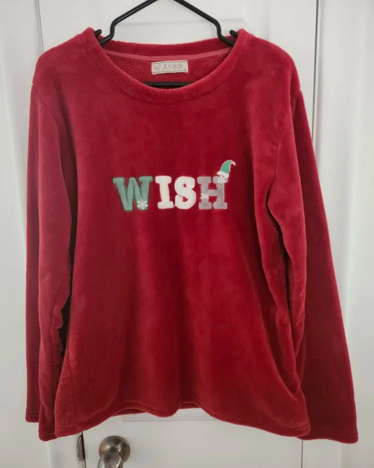 Christmas Plush PJ Top - Size S - Used Once