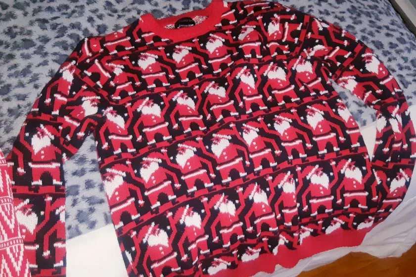 Christmas Santa Sweater - Red and Black