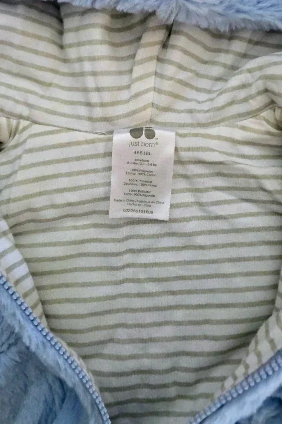 Adorable baby boy JUST BORN fleece cozy sweater jacket image indicator(2)