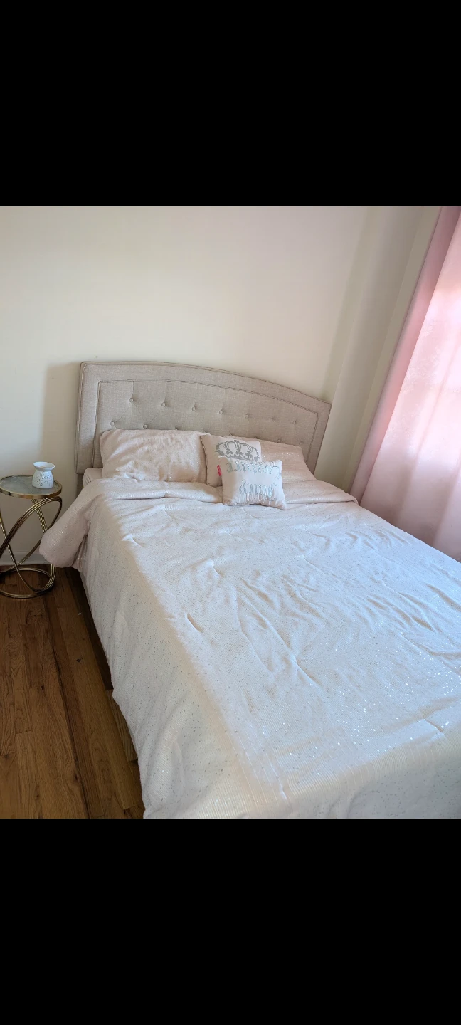 Upholstered Queen Bed Frame with Headboard and Queen Mattress - photo 2