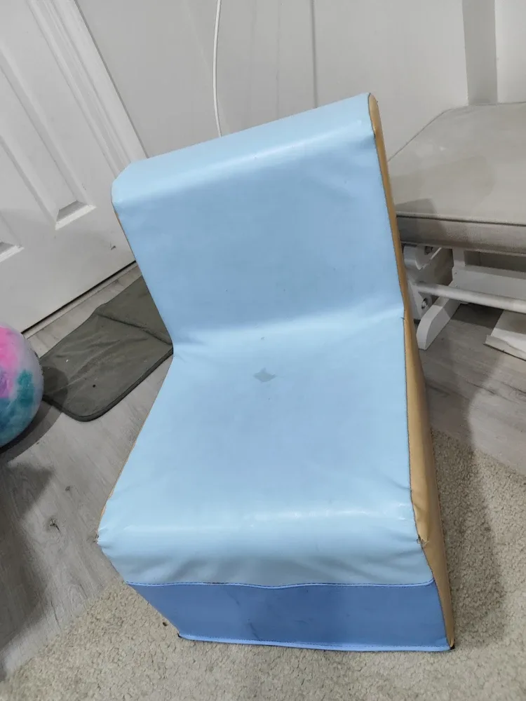 Kids Blue Foam Chair and rocking table