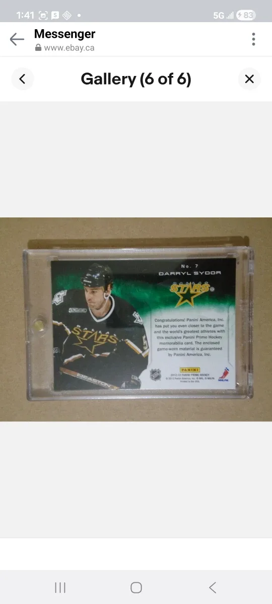 Darryl Sydor Panini Prime Colors Logo Hockey Card/Dallas image indicator(6)