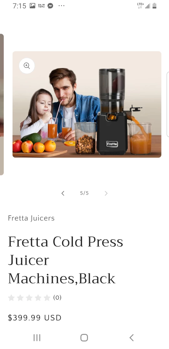 Fretta Cold Press Juicer M1 - Black - photo 2