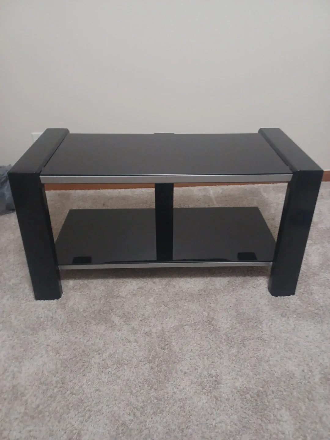 Black Glass TV Stand
