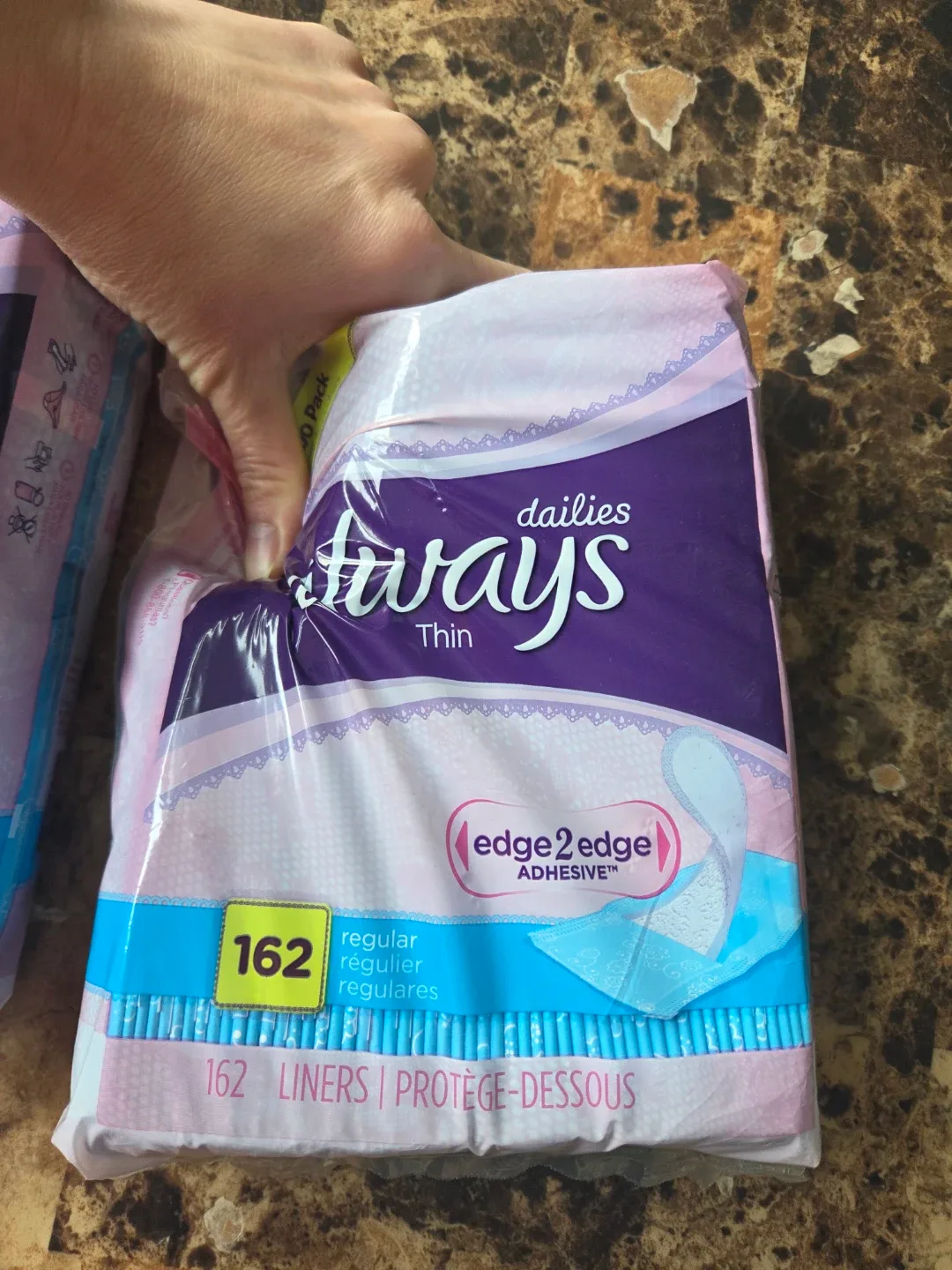 Brand New Jumpo Pack Always Thin Liners 162 counts image indicator(3)