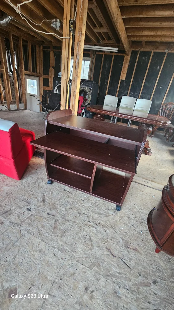 Dark Brown Rolling computer table