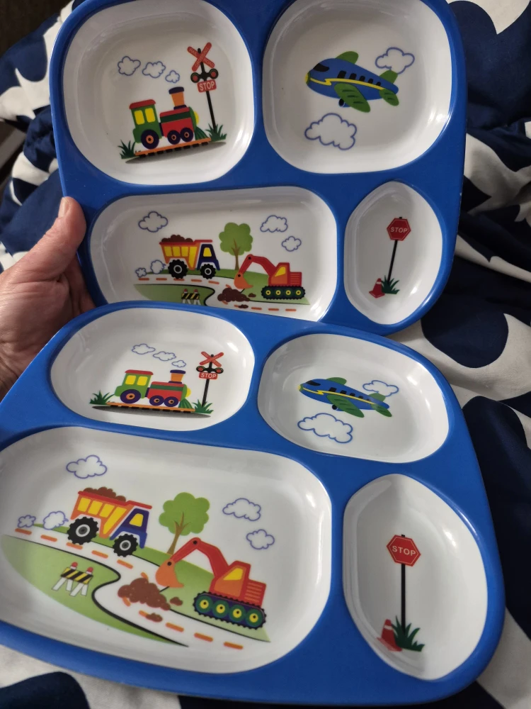 Divided Kids 2 Plate - Train, Plane, Truck