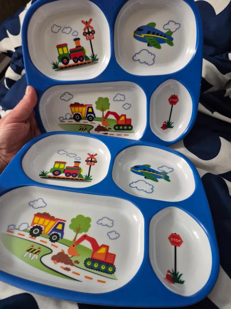 Divided Kids 2 Plate - Train, Plane, Truck
