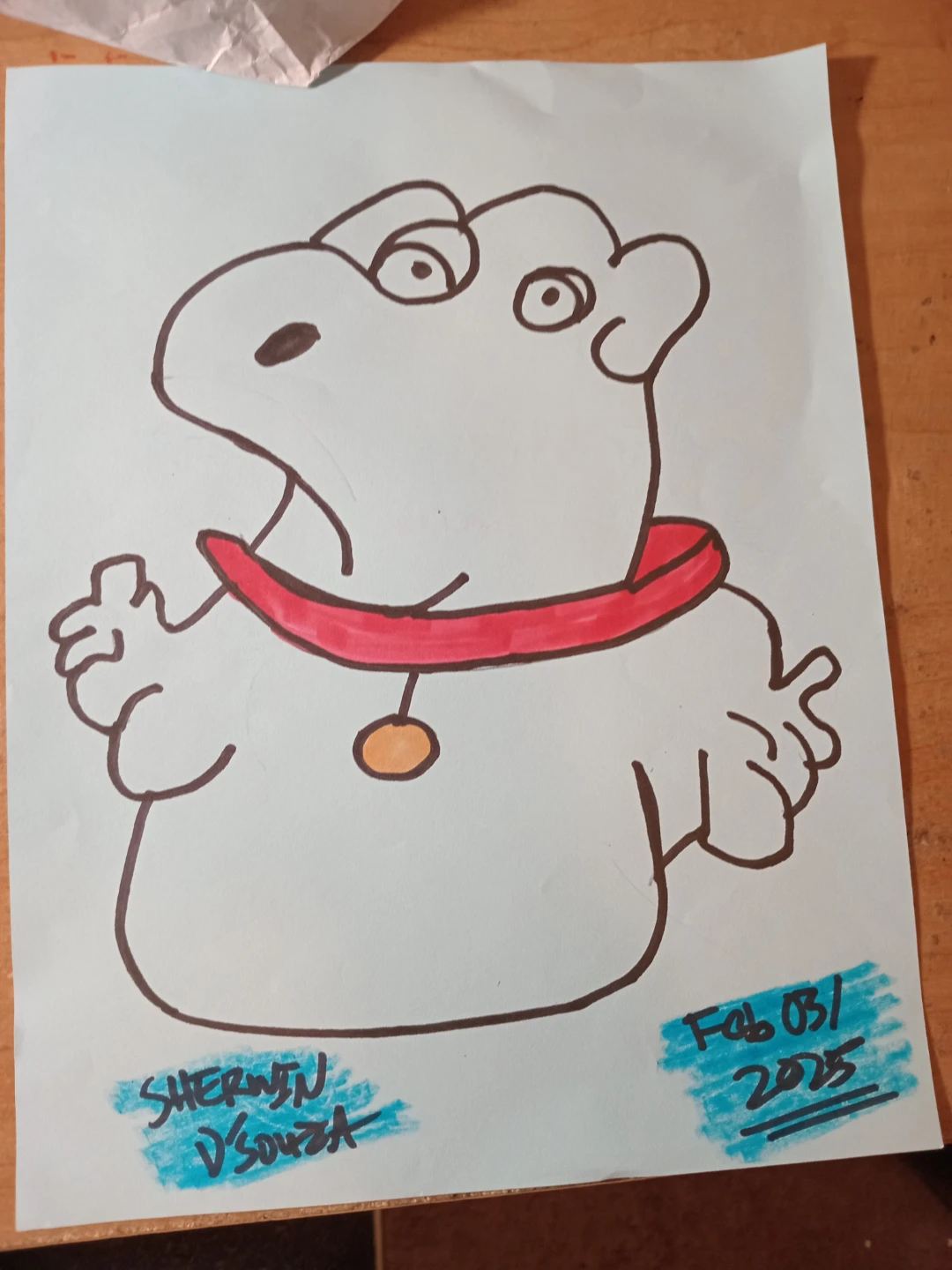 Brian Dog Family GUY DRAWING by Custom Artist Sherwin