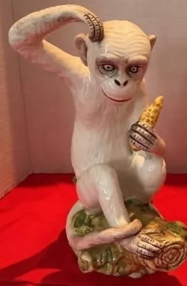 Very Rare Antique/Vintage  Abigail, Italy Ceramic Monkeys image indicator(2)