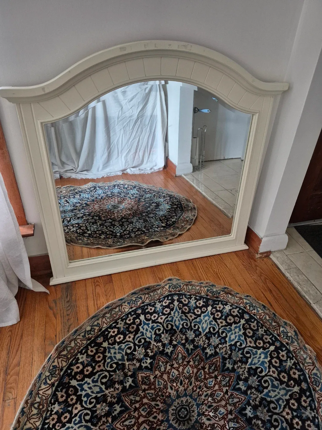 White Framed Wall Mirror + Free delivery image indicator(2)