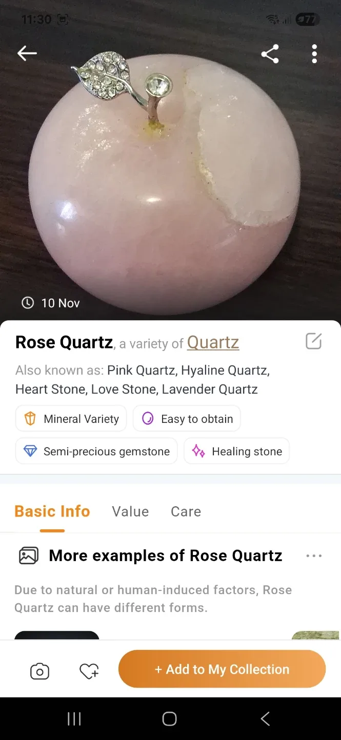 Rose Quartz Apple with Rhinestone Leaf image indicator(3)