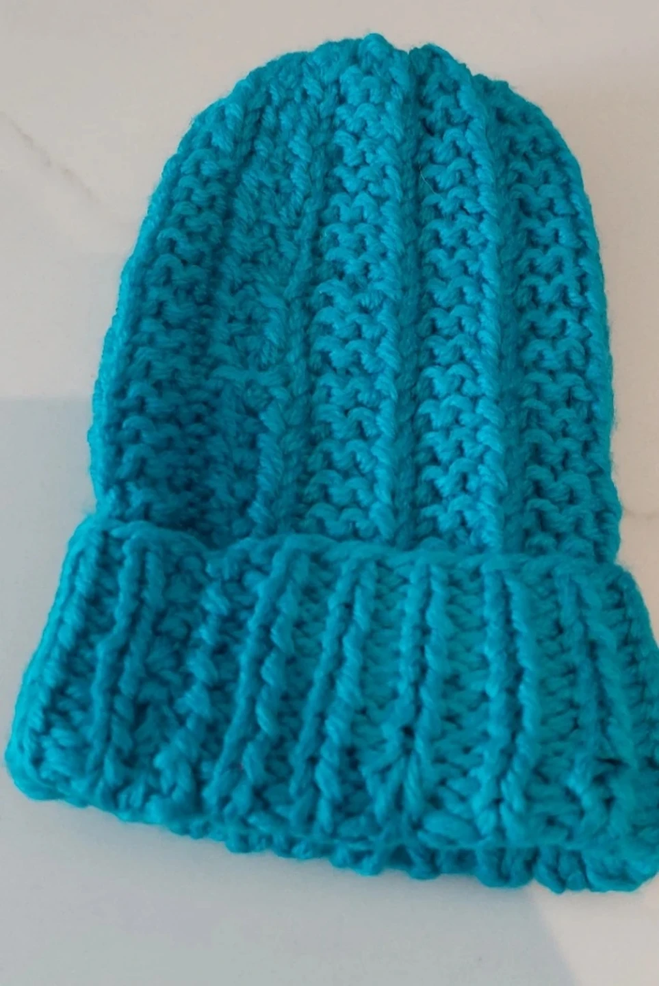 Hand-Knitted Blue Winter Hat - photo 2