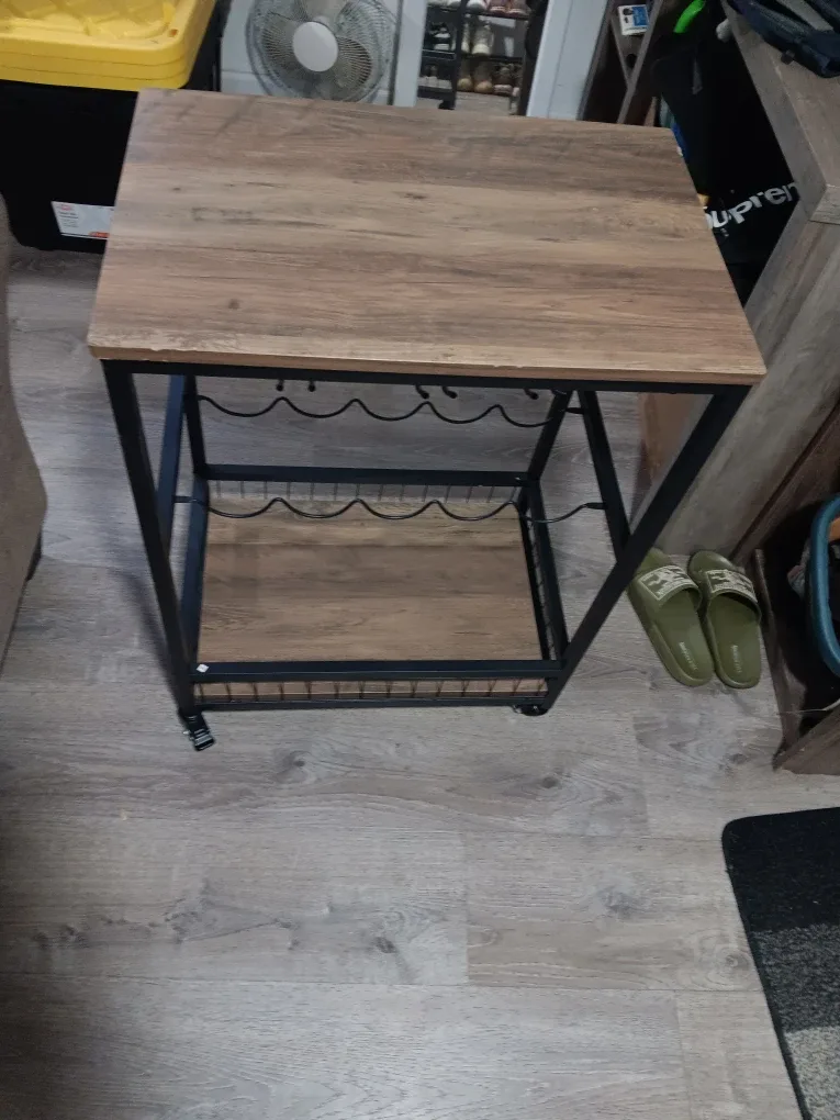 Rolling Bar Cart with Wine Rack image indicator(2)