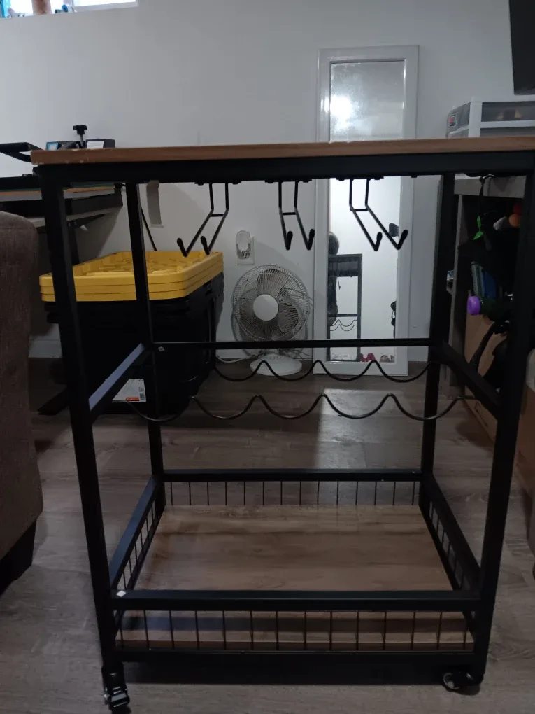 Rolling Bar Cart with Wine Rack image indicator(3)