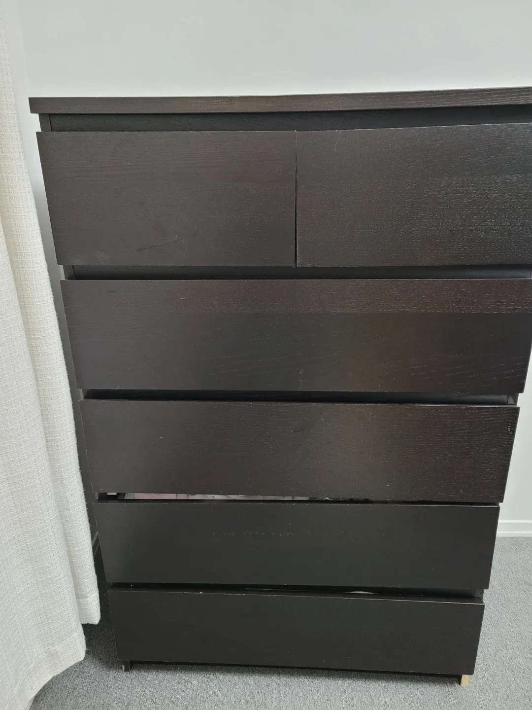 Ikea MALM  6-Drawer Dresser - Brown/Black