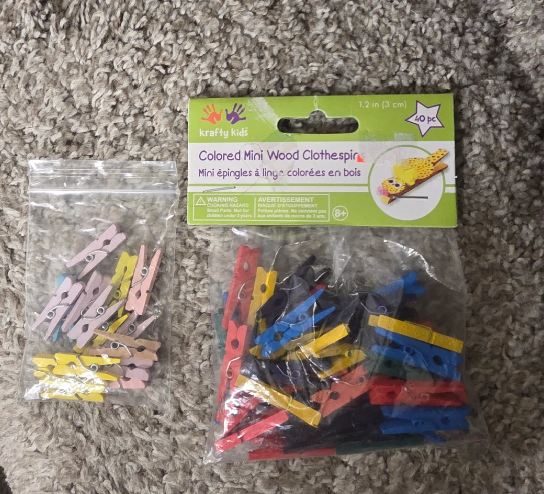 Krafty Kids Mini Wood Clothespins - 40 pc