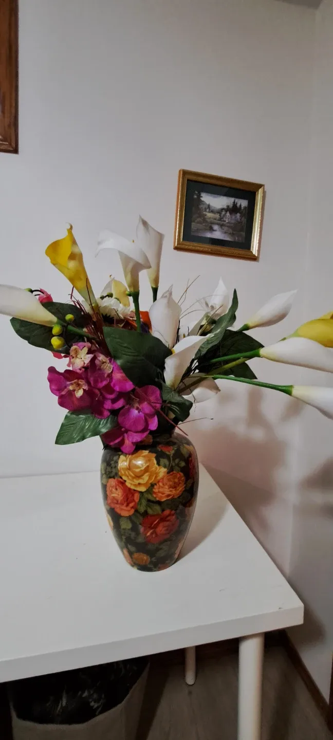 Floral Vase with Artificial Flowers