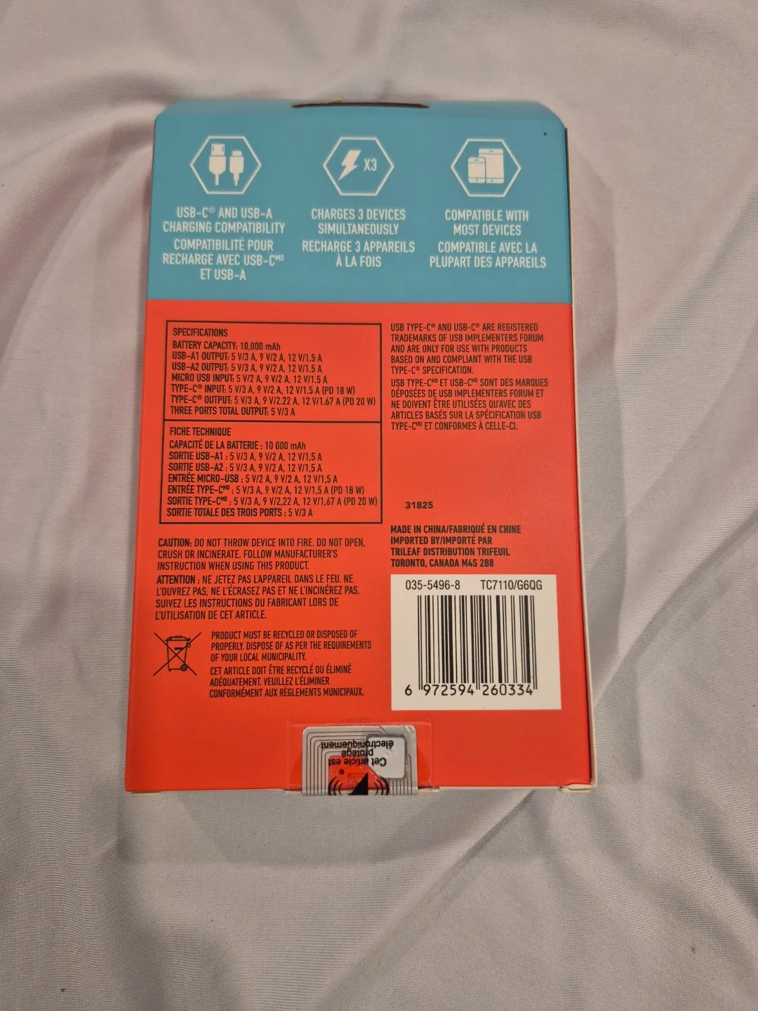 Blue Hive 10,000 mAh Power Bank - USB-C Output image indicator(2)