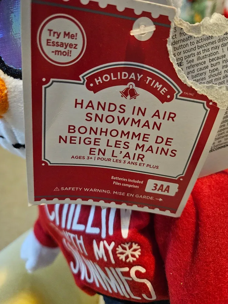 Holiday Time Hands in Air Snowman, Ages 3+ image indicator(2)