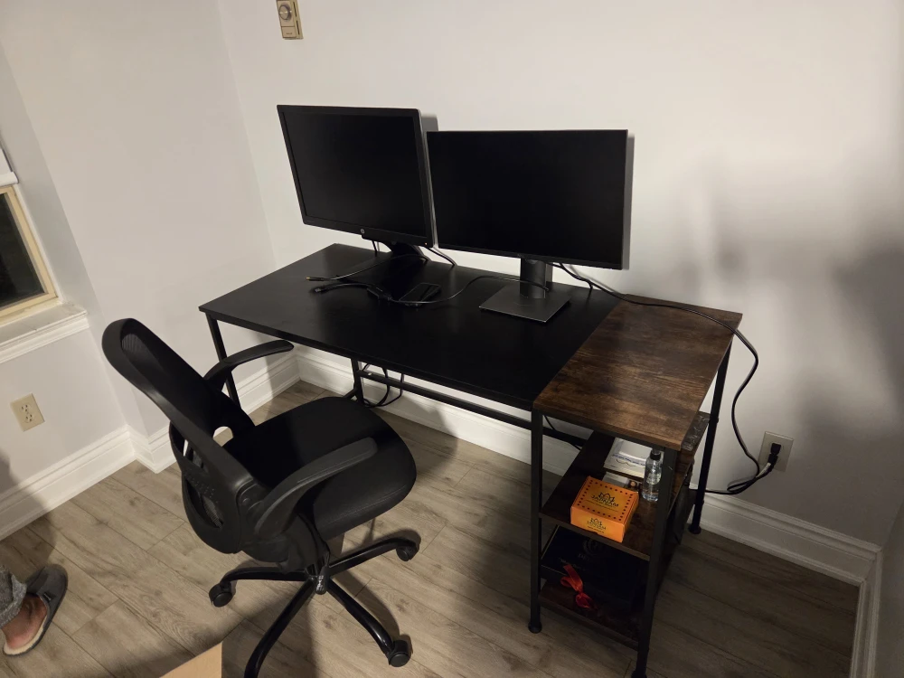 Desk with Shelves and Office Chair