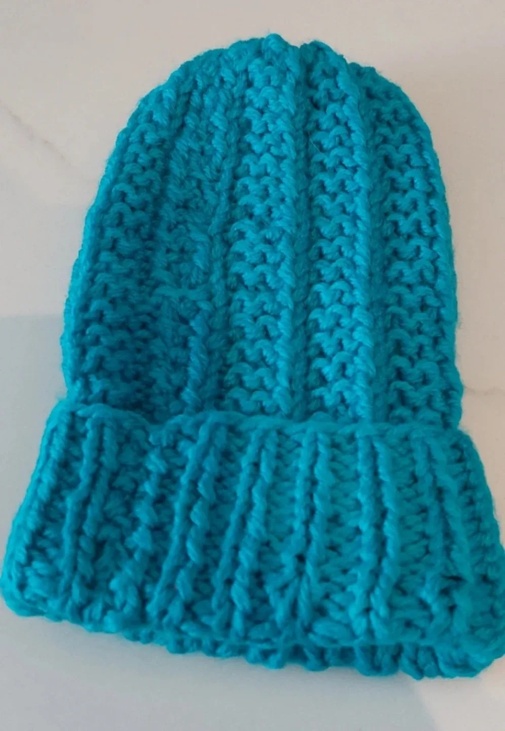 Hand-Knitted Blue Winter Hat