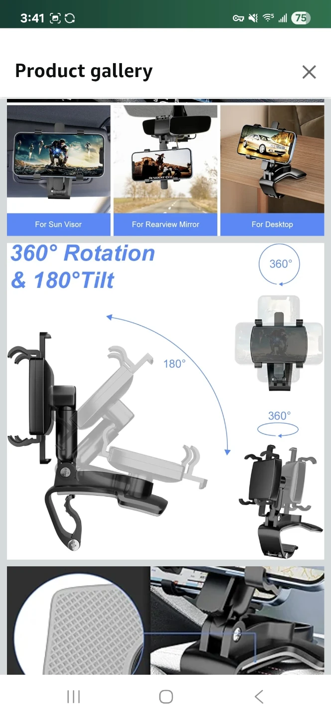 Dashboard Car Phone Mount - 360° Rotation - photo 2
