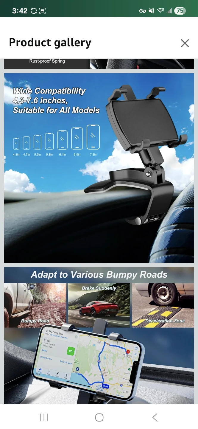 Dashboard Car Phone Mount - 360° Rotation - photo 3