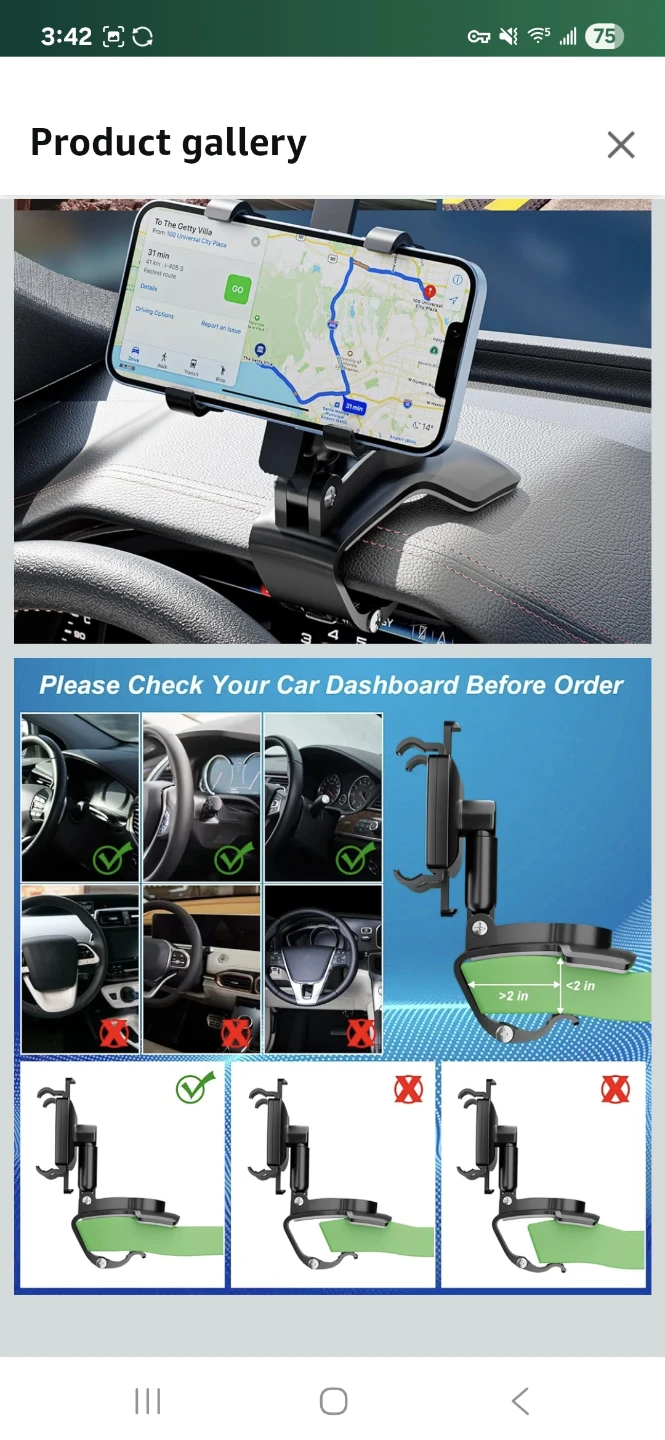 Dashboard Car Phone Mount - 360° Rotation - photo 4