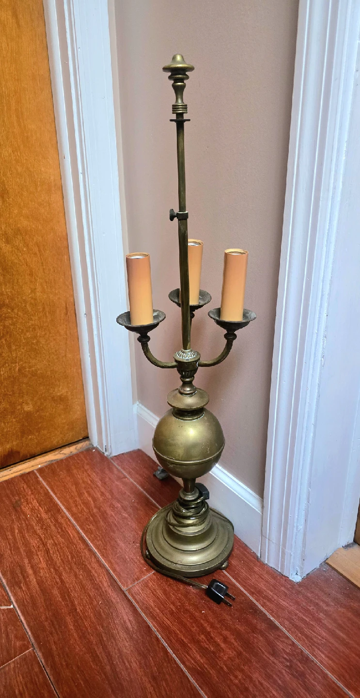 Vintage Brass Candlestick Floor Lamp