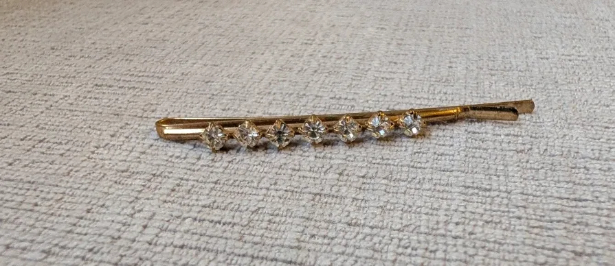 Gold-tone Hair Clip with Rhinestones